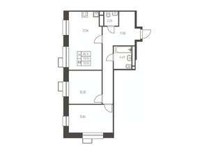 2-к квартира, строящийся дом, 71м2, 11/25 этаж