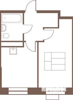 1-к квартира, строящийся дом, 34м2, 17/24 этаж
