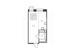 Студия квартира, строящийся дом, 30м2, 16/25 этаж