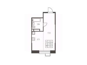 Студия квартира, строящийся дом, 31м2, 21/25 этаж