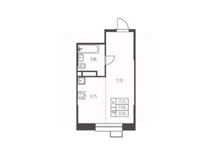 Студия квартира, строящийся дом, 31м2, 7/25 этаж