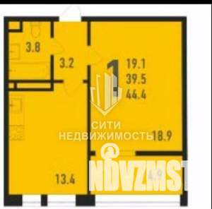 1-к квартира, вторичка, 44м2, 15/17 этаж