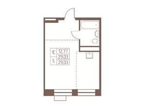Студия квартира, вторичка, 29м2, 17/24 этаж