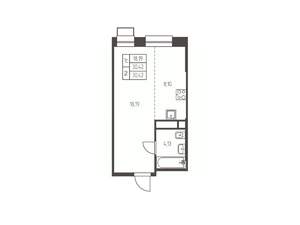 Студия квартира, строящийся дом, 30м2, 17/25 этаж