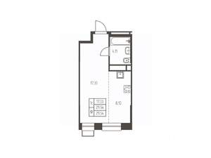 Студия квартира, строящийся дом, 30м2, 2/25 этаж