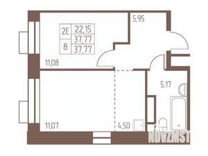 2-к квартира, вторичка, 38м2, 18/24 этаж