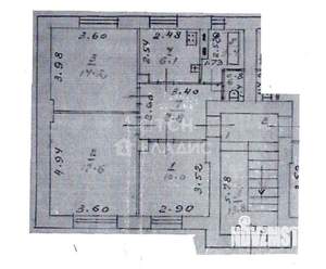 3-к квартира, вторичка, 60м2, 1/2 этаж