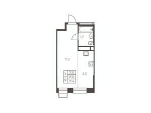 Студия квартира, строящийся дом, 30м2, 9/25 этаж