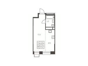 Студия квартира, строящийся дом, 30м2, 20/25 этаж