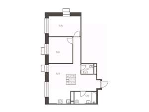 2-к квартира, строящийся дом, 71м2, 7/25 этаж