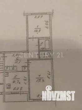 2-к квартира, вторичка, 53м2, 4/5 этаж
