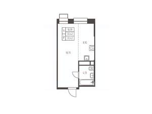 Студия квартира, строящийся дом, 30м2, 21/25 этаж