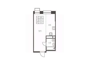 Студия квартира, строящийся дом, 30м2, 9/25 этаж