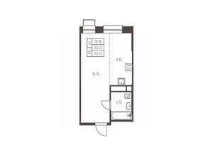 Студия квартира, строящийся дом, 30м2, 24/25 этаж