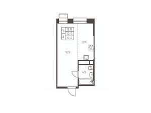 Студия квартира, строящийся дом, 30м2, 13/25 этаж