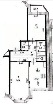 2-к квартира, вторичка, 80м2, 4/15 этаж