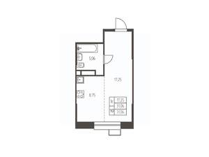 Студия квартира, строящийся дом, 31м2, 14/25 этаж