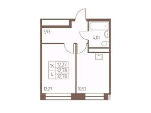 1-к квартира, вторичка, 33м2, 14/24 этаж