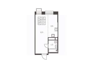 Студия квартира, строящийся дом, 30м2, 14/25 этаж