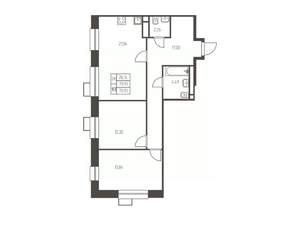 2-к квартира, строящийся дом, 71м2, 12/25 этаж