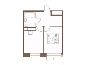 1-к квартира, вторичка, 33м2, 14/24 этаж