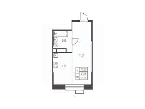 Студия квартира, строящийся дом, 31м2, 3/25 этаж