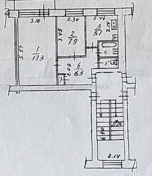 2-к квартира, вторичка, 41м2, 5/5 этаж