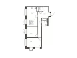 2-к квартира, строящийся дом, 71м2, 13/25 этаж