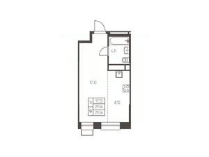 Студия квартира, строящийся дом, 30м2, 8/25 этаж