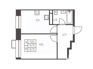 1-к квартира, вторичка, 36м2, 8/20 этаж