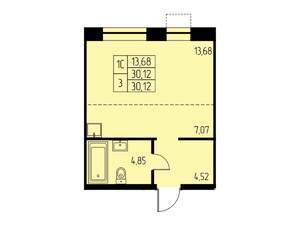 Студия квартира, вторичка, 30м2, 11/23 этаж