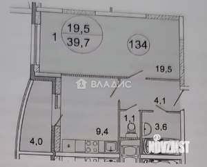 1-к квартира, вторичка, 40м2, 16/18 этаж