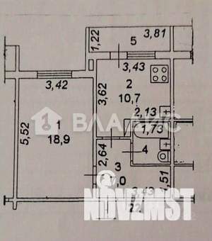 1-к квартира, вторичка, 42м2, 6/10 этаж