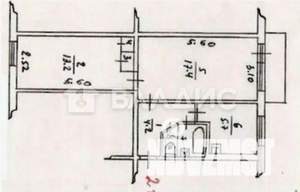 2-к квартира, вторичка, 46м2, 4/4 этаж