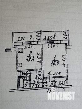 1-к квартира, вторичка, 46м2, 9/10 этаж