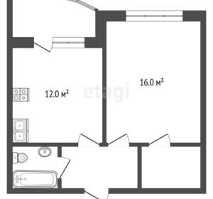 1-к квартира, вторичка, 38м2, 8/19 этаж