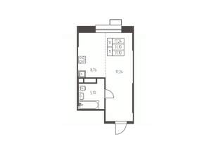 Студия квартира, строящийся дом, 31м2, 18/25 этаж