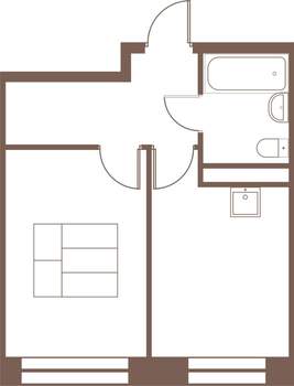1-к квартира, строящийся дом, 33м2, 11/16 этаж