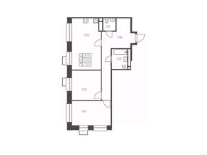 2-к квартира, строящийся дом, 71м2, 21/25 этаж