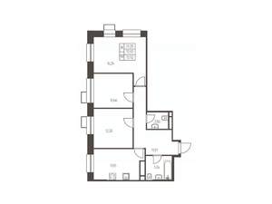 3-к квартира, строящийся дом, 71м2, 23/25 этаж