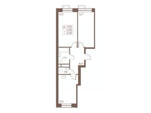 2-к квартира, вторичка, 61м2, 22/24 этаж