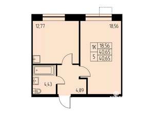 1-к квартира, вторичка, 41м2, 20/23 этаж