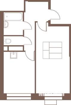 1-к квартира, строящийся дом, 40м2, 4/24 этаж