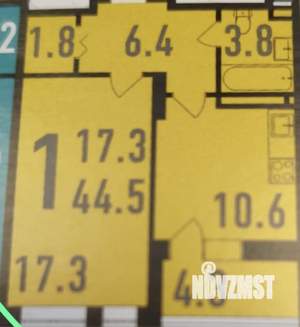 1-к квартира, вторичка, 45м2, 5/17 этаж