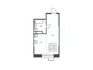 Студия квартира, строящийся дом, 31м2, 22/25 этаж