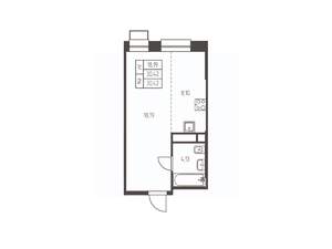 Студия квартира, строящийся дом, 30м2, 23/25 этаж