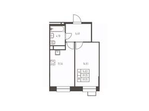1-к квартира, строящийся дом, 39м2, 12/25 этаж