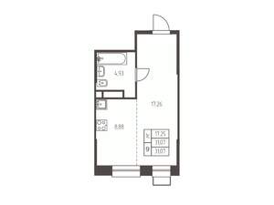 Студия квартира, строящийся дом, 31м2, 6/25 этаж