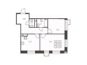 2-к квартира, строящийся дом, 58м2, 9/25 этаж