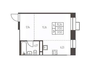 Студия квартира, вторичка, 32м2, 4/12 этаж